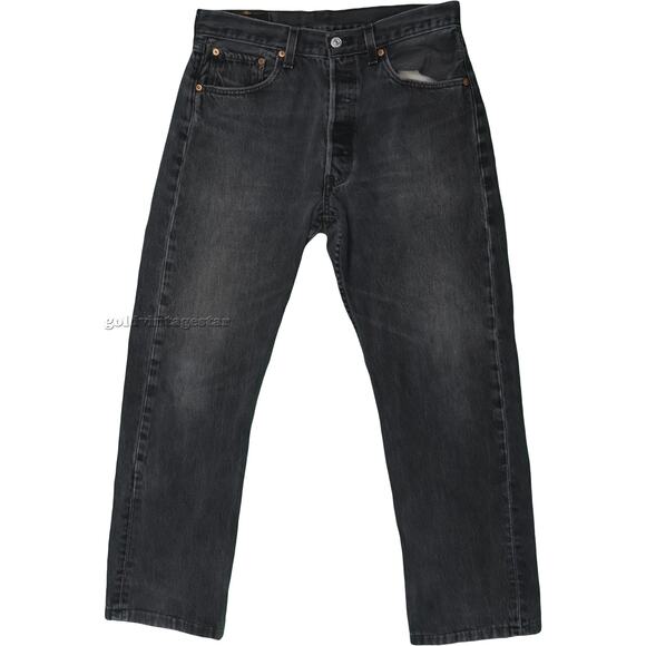 90s Vintage Levi's 501 Black Denim Jeans Made in USA W30 - Picture 6 of 11